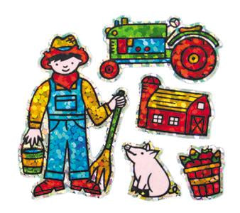 Load image into Gallery viewer, Bulk Roll Prismatic Stickers, Mini Farmer (100 Repeats) by Present Paper
