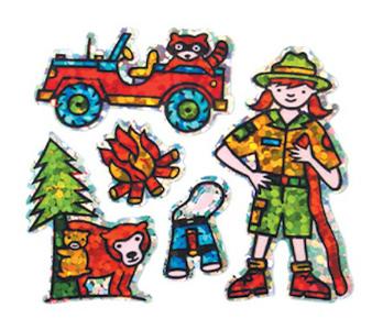 Load image into Gallery viewer, Bulk Roll Prismatic Stickers, Mini Park Ranger (100 Repeats) by Present Paper
