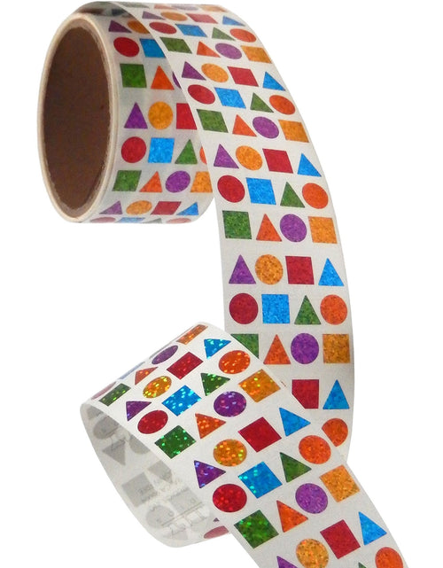 Load image into Gallery viewer, Bulk Roll Prismatic Stickers, Micro Geo Shapes / Multi (100 Repeats) by Present Paper
