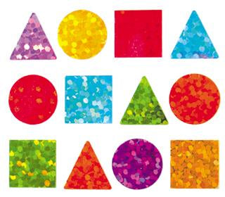 Load image into Gallery viewer, Bulk Roll Prismatic Stickers, Micro Geo Shapes / Multi (100 Repeats) by Present Paper
