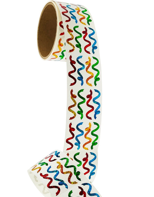 Load image into Gallery viewer, Bulk Roll Prismatic Stickers, Mini Multicolor Streamers (100 Repeats) by Present Paper
