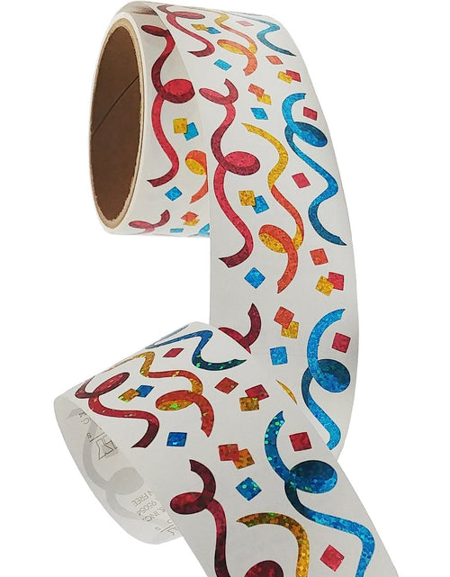 Load image into Gallery viewer, Bulk Roll Prismatic Stickers, Streamers / Confetti / Multicolor (50 Repeats) by Present Paper
