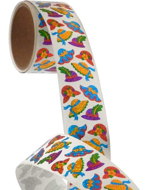 Load image into Gallery viewer, Bulk Roll Prismatic Stickers, Mini Hats (100 Repeats) by Present Paper
