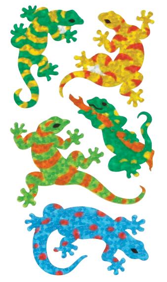 Load image into Gallery viewer, Bulk Roll Prismatic Stickers, Geckos (50 Repeats) by Present Paper
