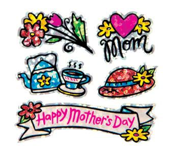 Load image into Gallery viewer, Bulk Roll Prismatic Stickers, Happy Mother’s Day (100 Repeats) by Present Paper
