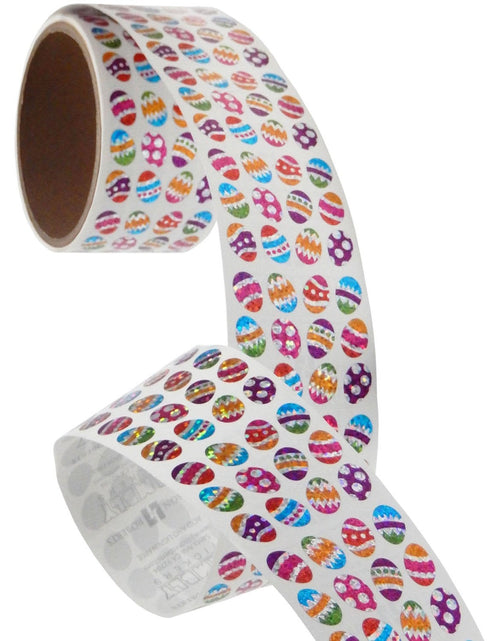 Load image into Gallery viewer, Bulk Roll Prismatic Stickers, Micro Easter Eggs (100 Repeats) by Present Paper
