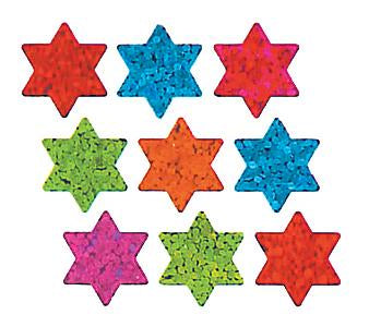 Load image into Gallery viewer, Bulk Roll Prismatic Stickers, Micro Stars of David / Multicolor (100 Repeats) by Present Paper

