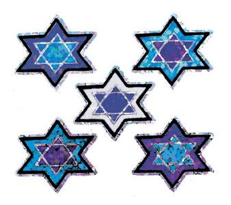 Load image into Gallery viewer, Bulk Roll Prismatic Stickers, Mico Stars of David (100 Repeats) by Present Paper
