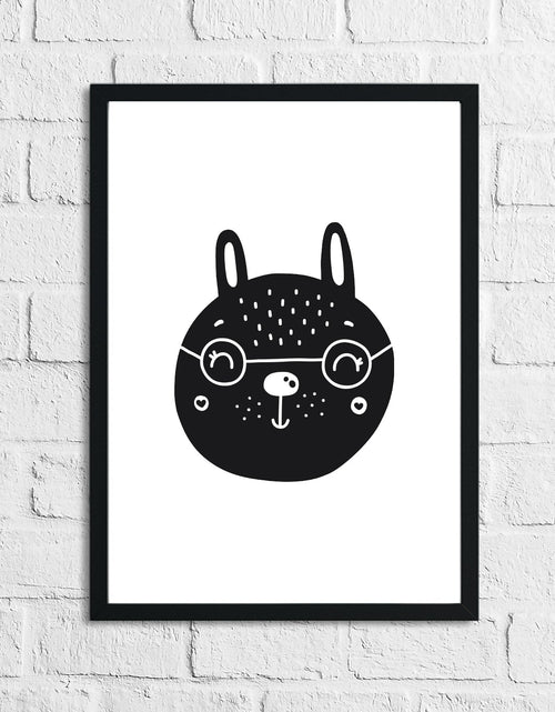 Load image into Gallery viewer, Scandinavian Bunny Glasses Children's Nursery Room Wall Decor Print by WinsterCreations™ Official Store
