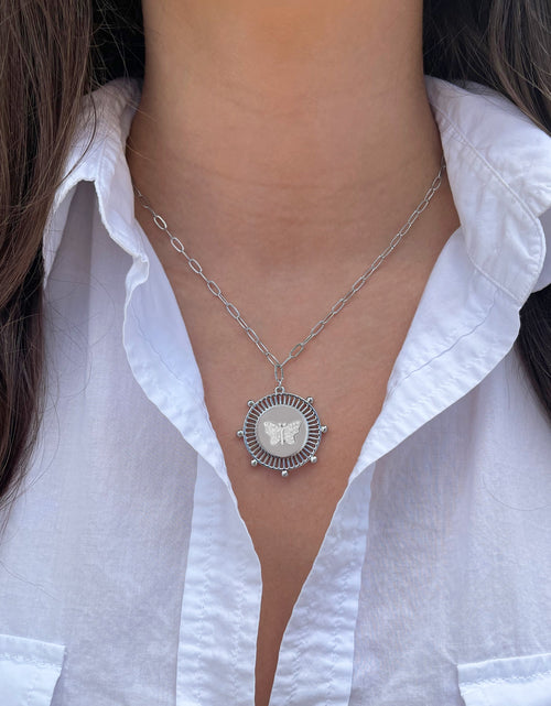 Load image into Gallery viewer, SALE Butterfly Medallion Necklace by Jennifer Miller Jewelry
