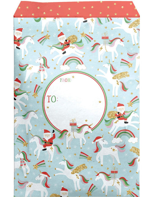 Load image into Gallery viewer, Large Christmas Printed Padded Mailing Envelopes, Santa's Unicorns by Present Paper
