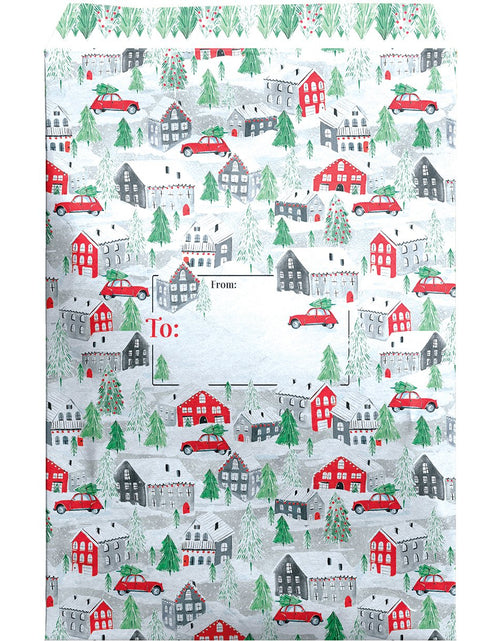 Load image into Gallery viewer, Large Christmas Printed Padded Mailing Envelopes, Home Town by Present Paper
