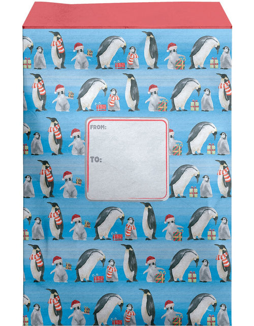 Load image into Gallery viewer, Medium Christmas Printed Padded Mailing Envelopes, Penguins by Present Paper
