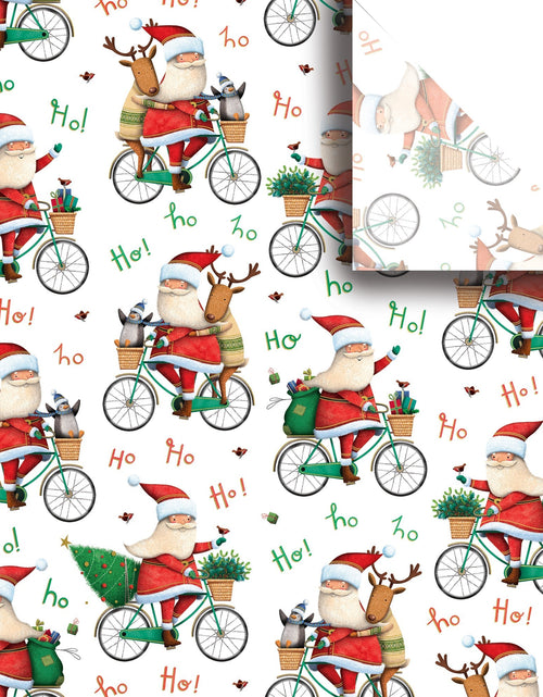 Load image into Gallery viewer, Santa Bicycle Christmas Gift Tissue Paper by Present Paper
