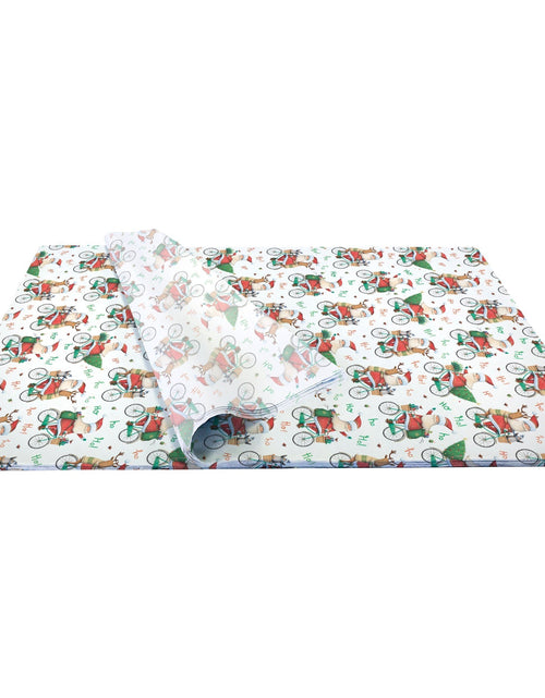 Load image into Gallery viewer, Santa Bicycle Christmas Gift Tissue Paper by Present Paper

