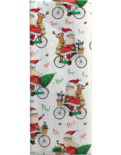 Load image into Gallery viewer, Santa Bicycle Christmas Gift Tissue Paper by Present Paper
