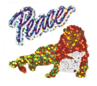 Load image into Gallery viewer, Bulk Roll Prismatic Stickers, Peace / Lion &amp; Lamb (100 Repeats) by Present Paper
