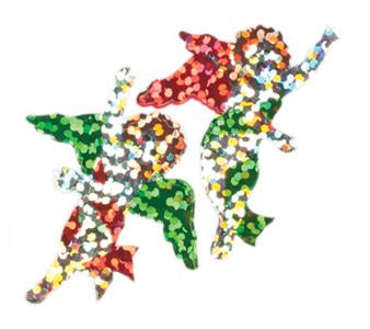 Load image into Gallery viewer, Bulk Roll Prismatic Stickers, Christmas Angel (100 Repeats) by Present Paper
