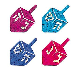 Load image into Gallery viewer, Bulk Roll Prismatic Stickers, Mini Dreidels (100 Repeats) by Present Paper
