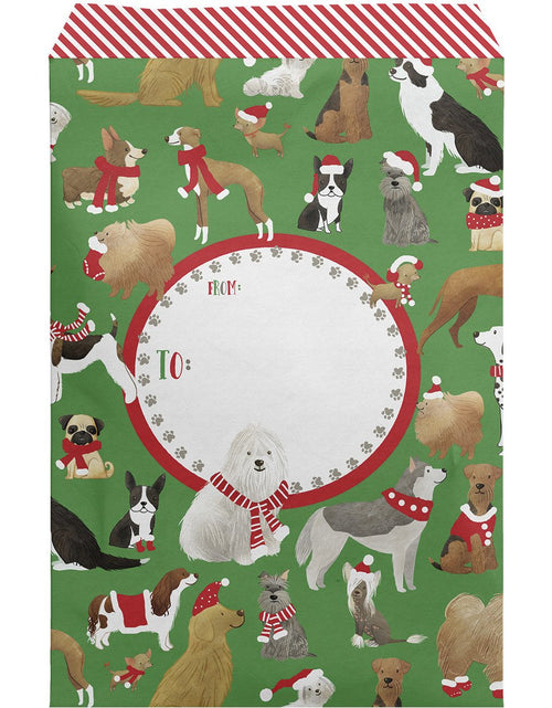 Load image into Gallery viewer, Small Christmas Printed Padded Mailing Envelopes, Santa's Dogs by Present Paper
