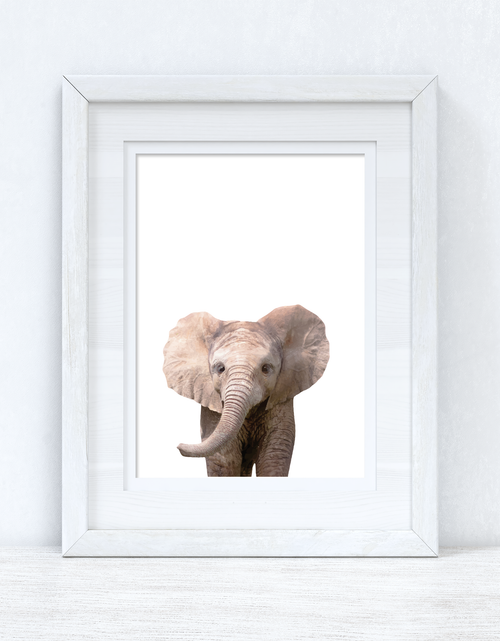 Load image into Gallery viewer, Baby Elephant Wild Animal Unisex Nursery Children's Room Wall Decor Print by WinsterCreations™ Official Store
