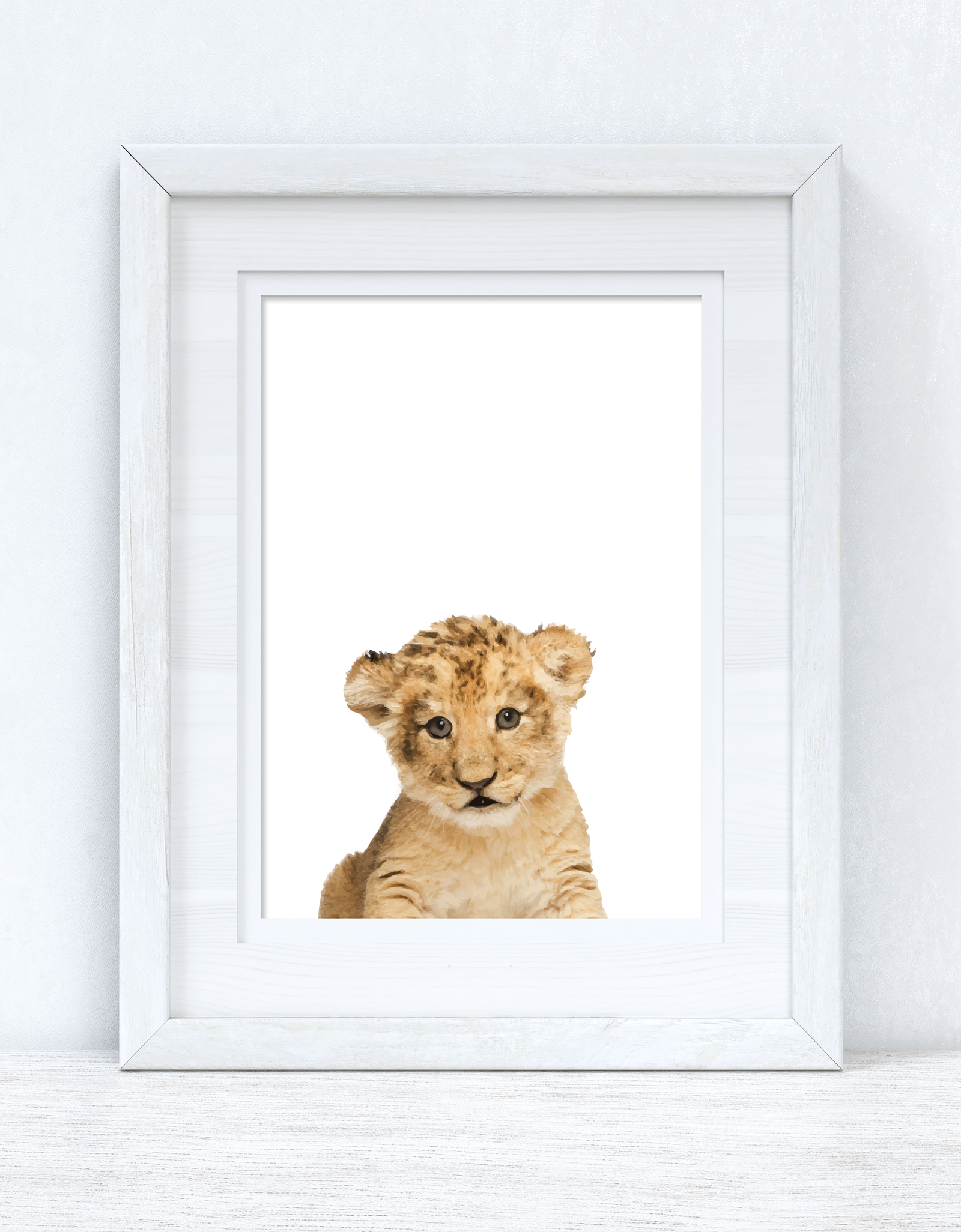 Baby Lion Wild Animal Unisex Nursery Children's Room Wall Decor Print by WinsterCreations™ Official Store