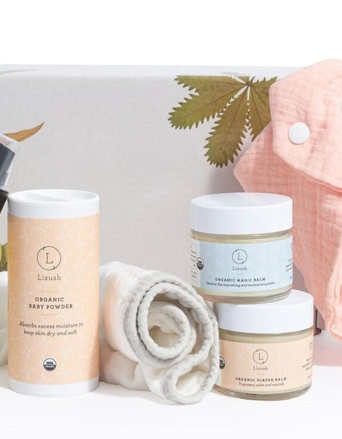 Load image into Gallery viewer, Organic full care new baby gift set - welcome little one! by Lizush
