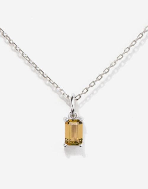 Load image into Gallery viewer, Birthstone Silver Necklace - November by Little Sky Stone
