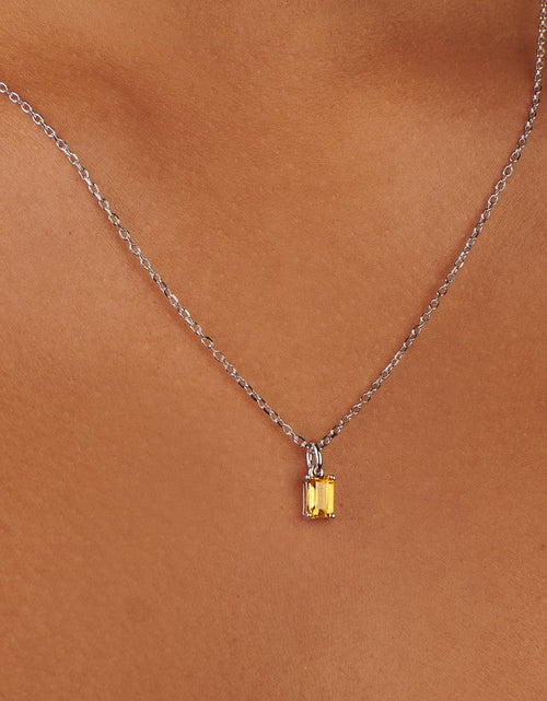 Load image into Gallery viewer, Birthstone Silver Necklace - November by Little Sky Stone
