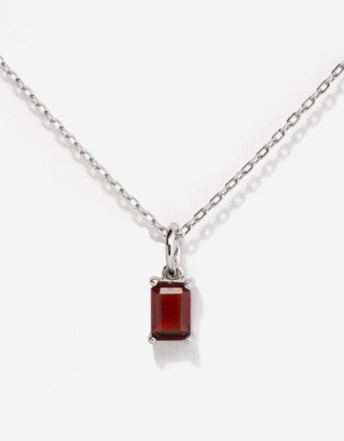 Load image into Gallery viewer, Birthstone Silver Necklace - January by Little Sky Stone
