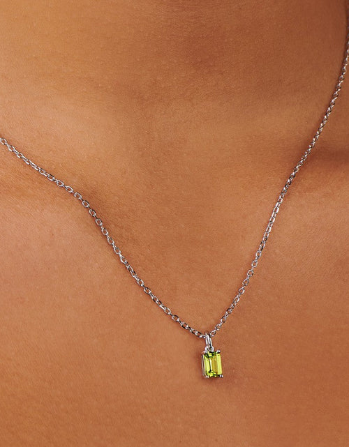 Load image into Gallery viewer, Birthstone Silver Necklace - August by Little Sky Stone
