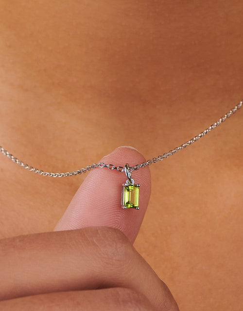 Load image into Gallery viewer, Birthstone Silver Necklace - August by Little Sky Stone
