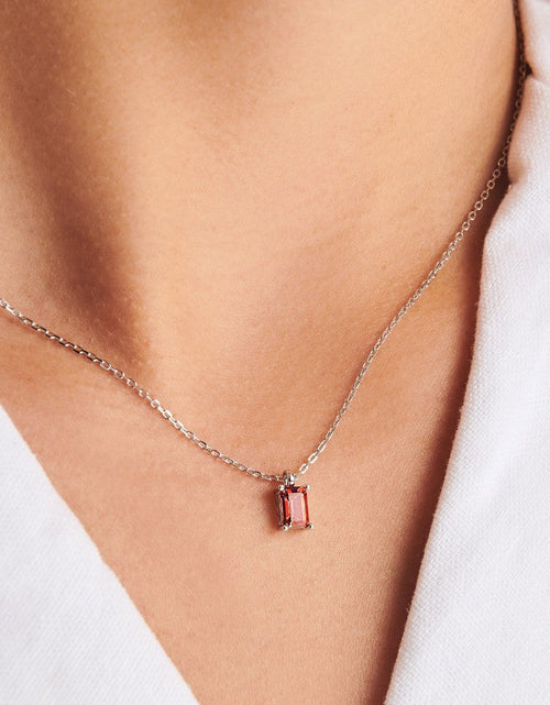 Load image into Gallery viewer, Birthstone Silver Necklace - January by Little Sky Stone
