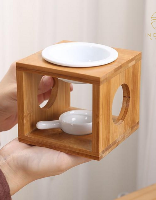 Load image into Gallery viewer, Creative Bamboo Essential Oil Burner by incenseocean
