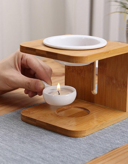 Load image into Gallery viewer, Creative Bamboo Essential Oil Burner by incenseocean
