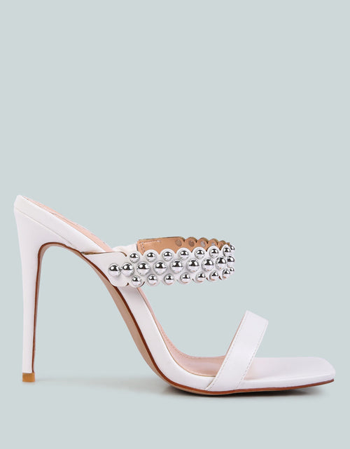 Load image into Gallery viewer, bandy stieletto heel metal stud sandals by London Rag
