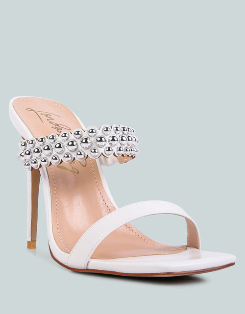 Load image into Gallery viewer, bandy stieletto heel metal stud sandals by London Rag
