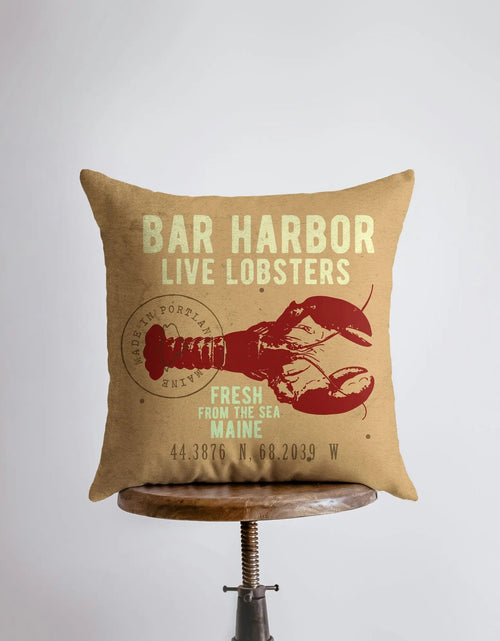 Load image into Gallery viewer, Bar Harbor Live Lobsters | Throw Pillow | Home Decor | Modern Decor | Nautical | Ocean | Gift for Her | Accent Pillow Cover | Beach | Sea by UniikPillows
