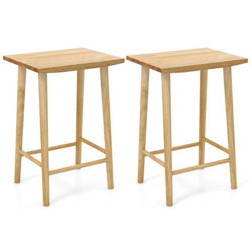 Load image into Gallery viewer, 25.5 Inch Bar Stools Set of 2 with Footrest-Natural
