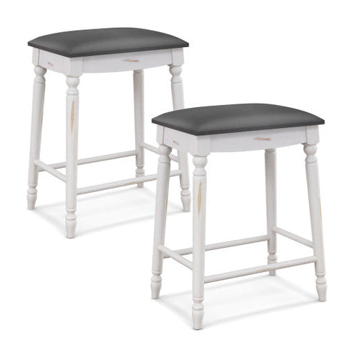 Load image into Gallery viewer, 24 Inch Bar Stool Set of 2 with Padded Seat Cushions and Wood Legs-24 inches
