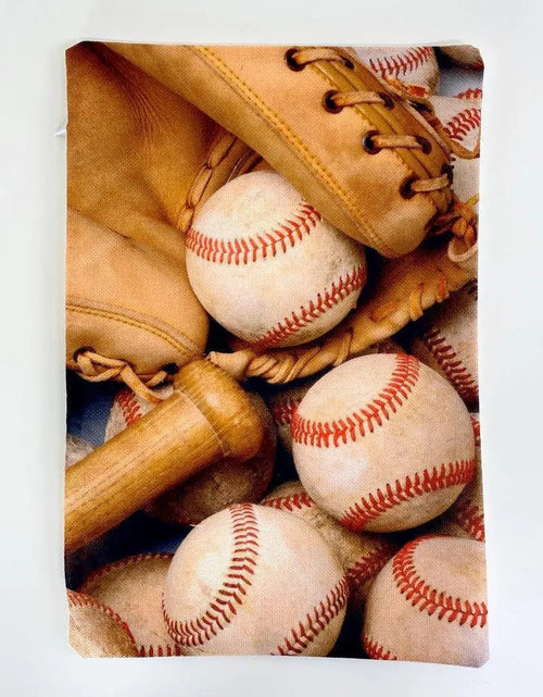 Load image into Gallery viewer, Baseball Bat | 12x 18 | Baseball Glove | Baseballs | Old Baseballs | Sports | Sports Fabric | Sports Fans | Baseball Gifts | Teen Room Decor by UniikPillows
