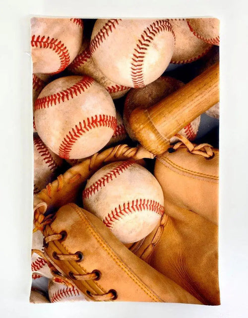 Load image into Gallery viewer, Baseball Bat | 12x 18 | Baseball Glove | Baseballs | Old Baseballs | Sports | Sports Fabric | Sports Fans | Baseball Gifts | Teen Room Decor by UniikPillows
