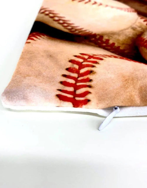 Load image into Gallery viewer, Baseball Bat | 12x 18 | Baseball Glove | Baseballs | Old Baseballs | Sports | Sports Fabric | Sports Fans | Baseball Gifts | Teen Room Decor by UniikPillows
