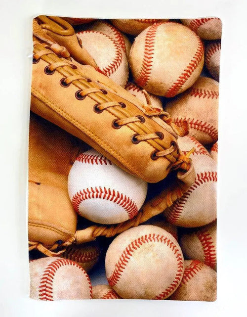 Load image into Gallery viewer, Baseball Glove | 12x18 | Baseballs | Old Baseballs | Old Baseball Glove | Sports Fabric | Sports Fans | Baseball Gifts | Teen Room Décor by UniikPillows
