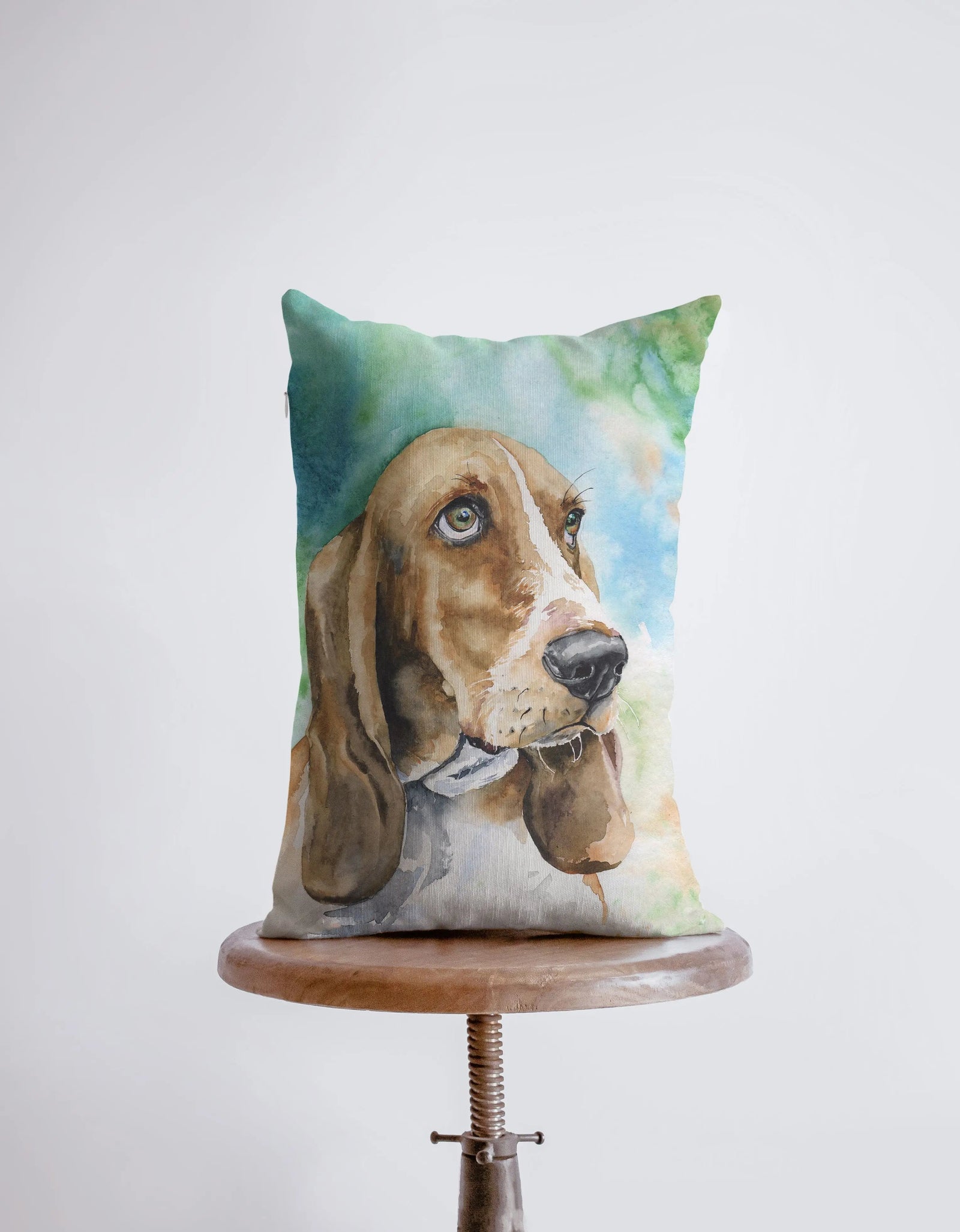 Basset Hound | 12x18 | Dog Watercolor | Pillow Cover | Home Decor | Custom Dog Pillow | Dog Mom | Accent Pillow Covers | Throw Pillow Covers by UniikPillows