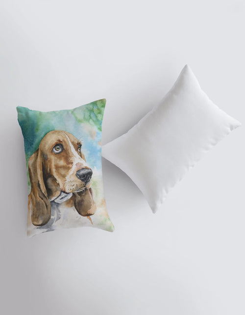 Load image into Gallery viewer, Basset Hound | 12x18 | Dog Watercolor | Pillow Cover | Home Decor | Custom Dog Pillow | Dog Mom | Accent Pillow Covers | Throw Pillow Covers by UniikPillows
