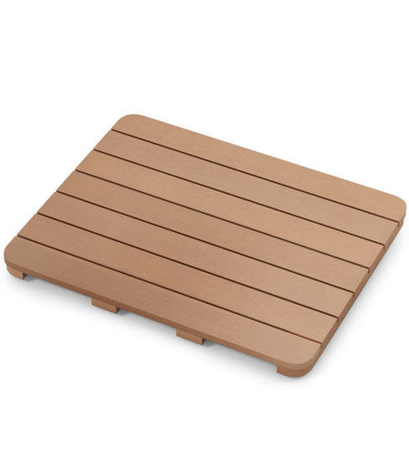 Waterproof HIPS Bath Spa Shower Mat with Non Slip Foot Pads-Brown