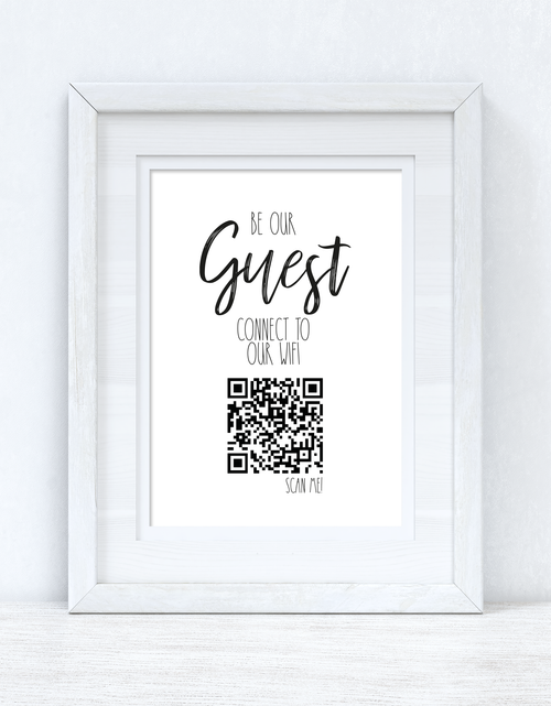 Load image into Gallery viewer, Be Our Guest Wifi QR Scan Home Wall Decor Print by WinsterCreations™ Official Store
