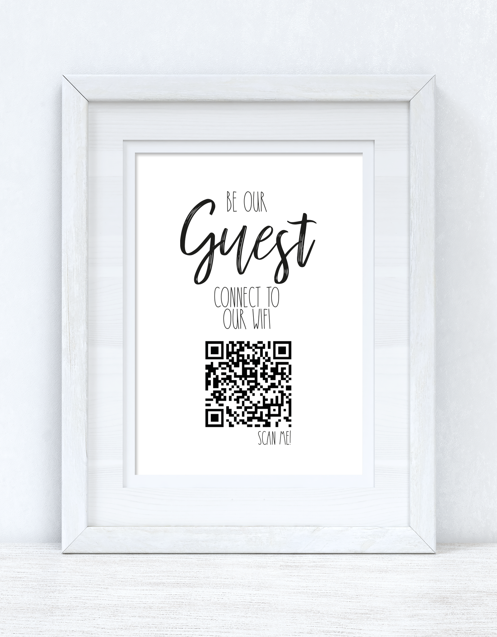 Be Our Guest Wifi QR Scan Home Wall Decor Print by WinsterCreations™ Official Store