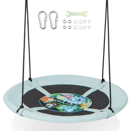 Load image into Gallery viewer, 40 Inches Saucer Tree Swing with Adjustable Hanging Ropes and 900D Oxford Fabric-Forest
